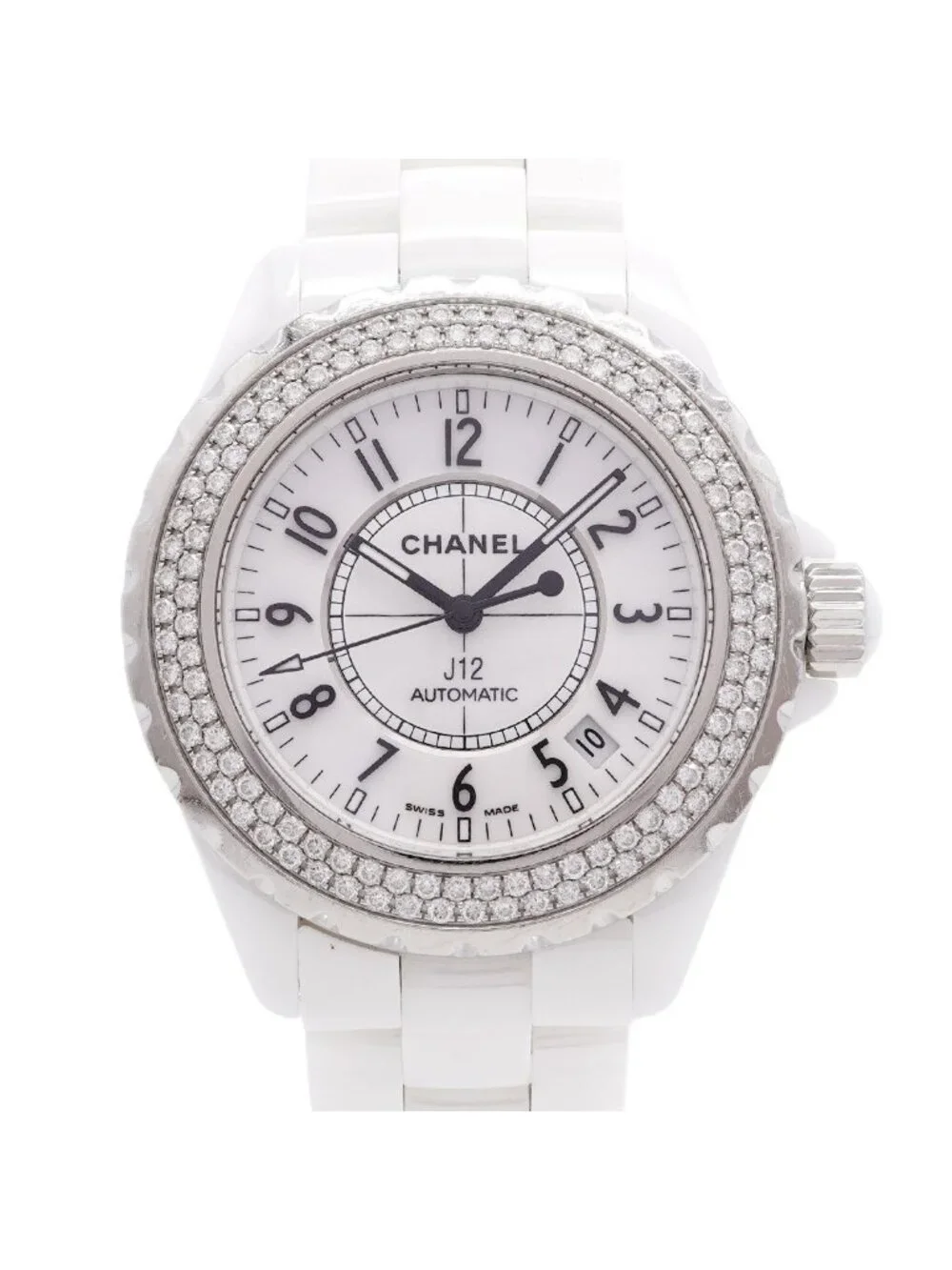 Chanel Diamond Bezel White Dial Watch